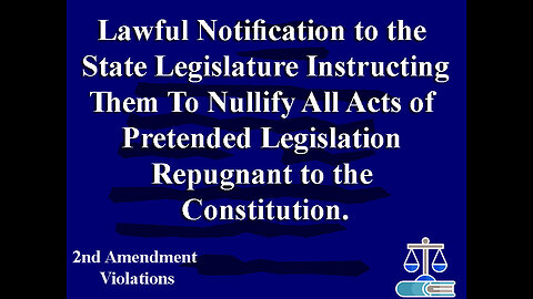 Notice Template to Nullify Legislation