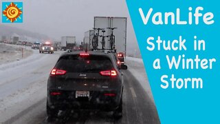 Stuck in a Winter Storm//EP 11 Seeking the Winter Sun in our Converted ProMaster Van 136