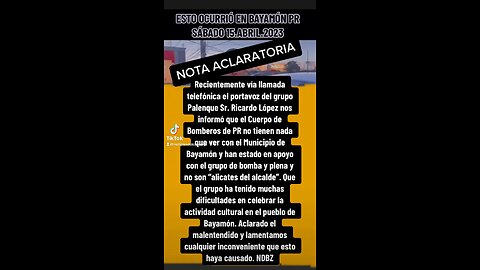 NOTA ACLARATORIA DE VIDEO DEL 15/4/2023