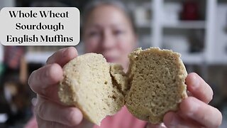 Whole Wheat SOURDOUGH ENGLISH MUFFINS | Long Fermented | Made with Freshly Ground Flour