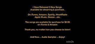 3 NEW SONGS AVAILABLE NOW! STREAMING & PURCHASE…THANK YOU!