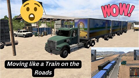 Moving Train-Like Trailer in Mountain Area Las Vegas in American Truck Simulator highlight