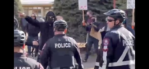 ANTIFA OF CALGARY CLASH WITH FREEDOM PROTESTERS