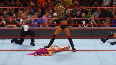 Alicia says bye bye to Sasha after knocking her tf out!!!!