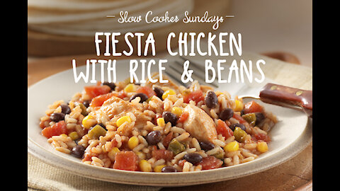 Slow Cooker Fiesta Chicken and Rice Casserole