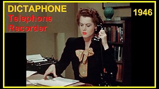 Original Film DICTAPHONE TELEPHONE RECORDING MACHINE 1946 (office automation transfilm sound)