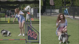 Girl Teaches Her Dog New Tricks and Games!