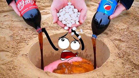 Experimento Coca cola VS Mentos en Underground | Experiment Coca Cola VS Mentos | Doodles en Español