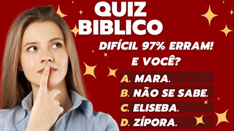 🌟 QUIZ BÍBLICO ➜ Jogo Da Bíblia ➜ Quiz Da Bíblia Nível Difícil | 97% Erram