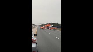 Driver Airlifted From Highway
