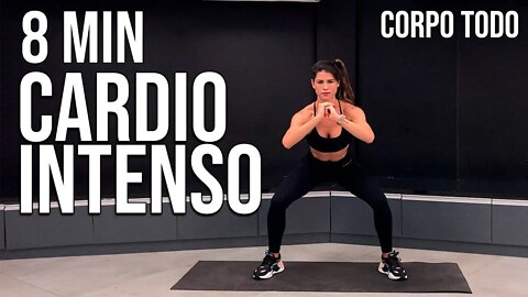 Treino de CARDIO Intenso em 8 min | Sem equipamentos