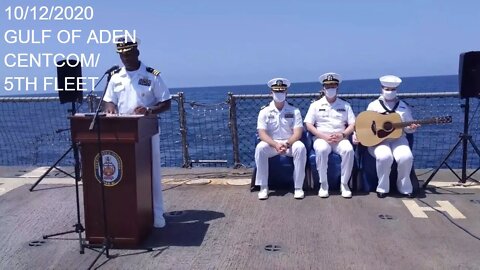 USS Winston S. Churchill commemorates the 20th anniversary of the attack on USS Cole, 10/12/2020