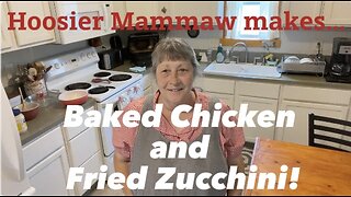 Baked Chicken and Fried Zucchini