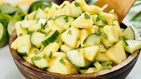 Pineapple Cucumber Salad With Zesty Lime Dressing