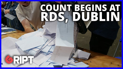 Boxes being emptied as the count begins at RDS, Dublin