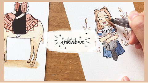 Inktober timelapse video ✧˖° watercolor painting by itsvivieri