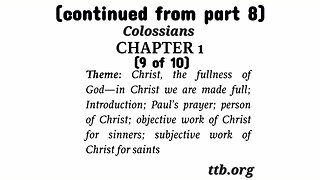 Colossians Chapter 1 (Bible Study) (9 of 10)