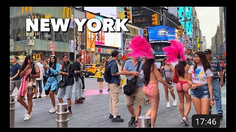 Times Square New York City 4K Walking Tour in Summer 2023 - Midtown Manhattan Wa
