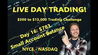LIVE DAY TRADING | $500 Small Account Challenge Day 16 ($783) | S&P 500, NASDAQ, NYSE |