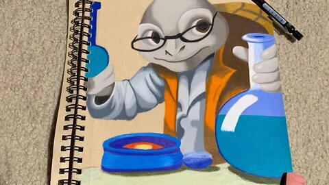 Turtle Mixing Potions Drawing Time-lapse