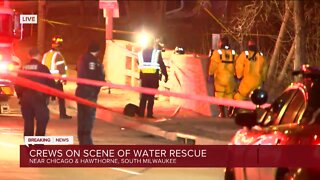 Water rescue in progress near Hawthorne and Chicago