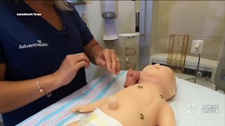 AdventHealth nurses learn life-saving skills using a state-of-the-art doll