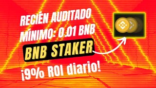 BNB STAKER español 🤑🤑 gana 9% ROI diario con BNB