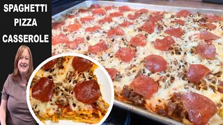 SPAGHETTI PIZZA CASSEROLE, A delicious Weeknight Dinner Idea