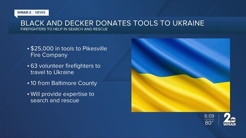 Stanley Black & Decker donates tools to Baltimore County firefighters going to Ukraine on search, rescue mission