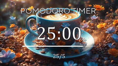 25/5 Pomodoro Timer • Lofi Music Helps To Focus On Studying • 5 x 25 min