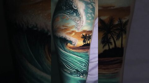 Most Unforgettable Waves Arm Tattoo