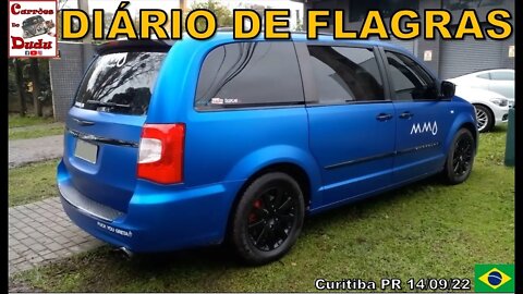 Diário Flagras 14/09/22 Carrões Dudu Curitiba BRAZIL Audi R8 VERDE Chrysler Town & Country AZUL