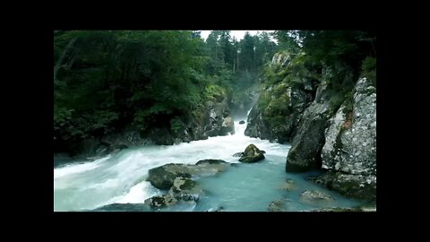 Relaxing Epic Mountain River and Waterfall ~ White Noise, Water Sounds for Sleep, Study