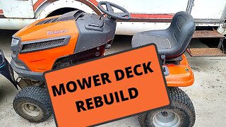 Husqvarna YTA18542 mower deck rebuild pt.1