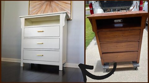 Furniture Flipping Painting a Thrift Store Dresser with Swiss Coffee Acrylic