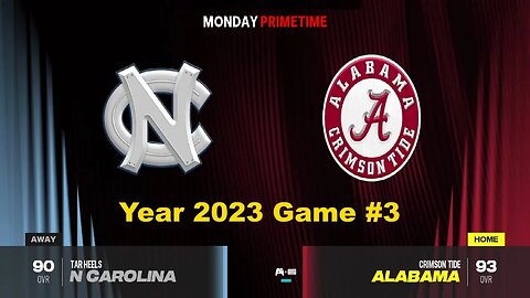 CFB 24 North Carolina Tar Heels Vs Alabama Crimson Tide Year 2023