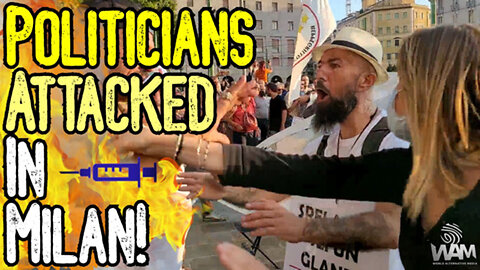 EXCLUSIVE: POLITICIANS ATTACKED AT MASSIVE ANTI-VACCINE PASSPORT PROTEST IN ITALY! - MUST SEE!