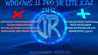 DR Lite 11 Pro 1.2r2 - 2.2r2 (23H2 - 22631.3593) Mayo 2024 | Instalador en Lote DR Lite