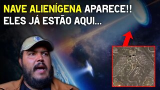 Nave alienígena imensa aparece no céu.