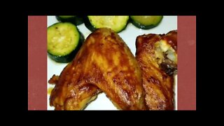 Chicken Wings & Zucchini Dinner • Happy Memorial Weekend #subscribe #chicken #shorts