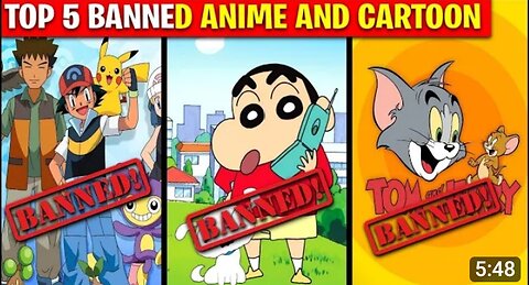 Top 5 popular cartoon aur anime which are ban in some country | hindi