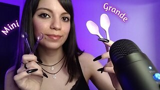 ASMR - Colher no microfone, (mini e grande) qual sua preferida?