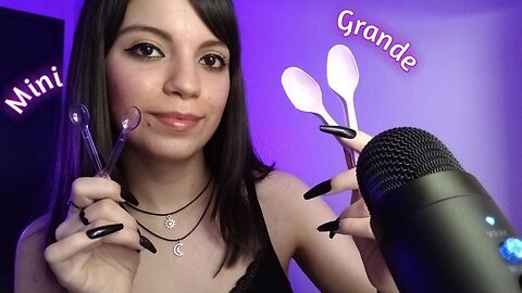 ASMR - Colher no microfone, (mini e grande) qual sua preferida?