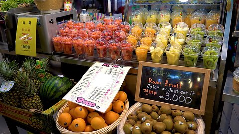 Fresh Fruit Juice - Korean Street Food | ASMR