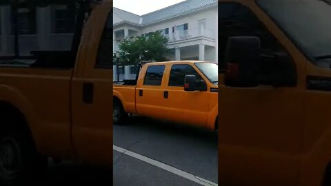 Yellow truck funny headlights #gangstalking