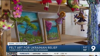 Ukrainian woman in Tucson makes and sells felt art to send money back home