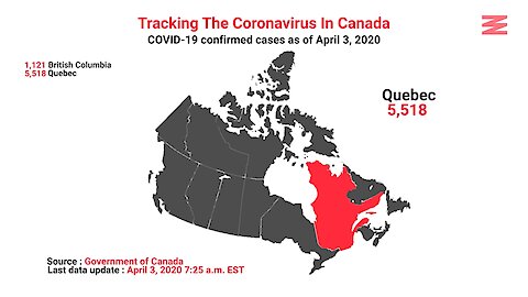 COVID 19 Confirmed Cases In Canada As Of April 3rd