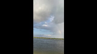 Rainbow Before Hurricane Ian Arrives - Big Carlos Pass, Fort Myers Beach, FL