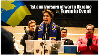 1st anniversary of war in Ukraine Toronto & Trudeau heckled
