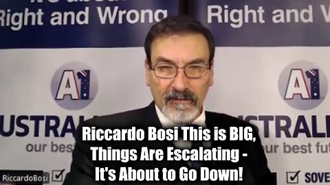 Riccardo Bosi BIG intel: This is BIG, Things Are Escalating - It's About to Go Down!